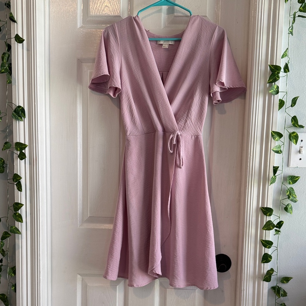 Chic Mauve Wrap Dress